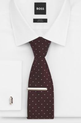Gift-set tie bar and cufflinks, Silver tone