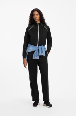 Slim-fit zipped jacket, Black