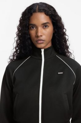 Slim-fit zipped jacket, Black