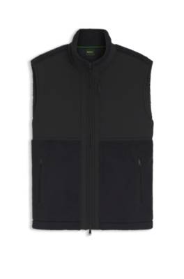 Boss Contrast-panel teddy fleece gilet with logo västar herr – bild 4