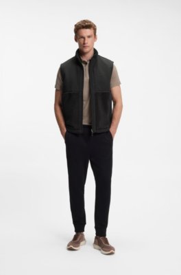 Boss Contrast-panel teddy fleece gilet with logo västar herr – bild 2