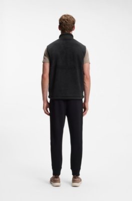Boss Contrast-panel teddy fleece gilet with logo västar herr – bild 3
