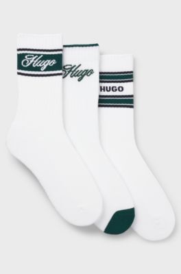 Three-pack of quarter-length socks, White