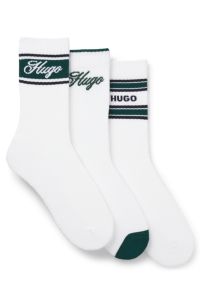 Three-pack of quarter-length socks, White