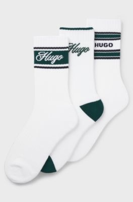 Three-pack of quarter-length socks, White