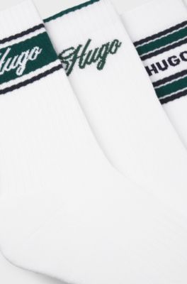 Three-pack of quarter-length socks, White