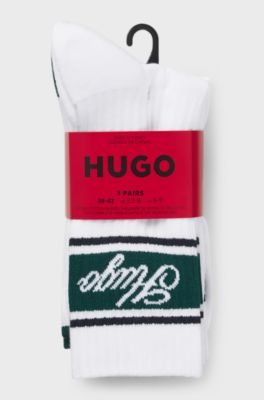 Three-pack of quarter-length socks, White