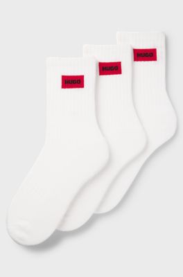 3-pack quarter-length socks, White