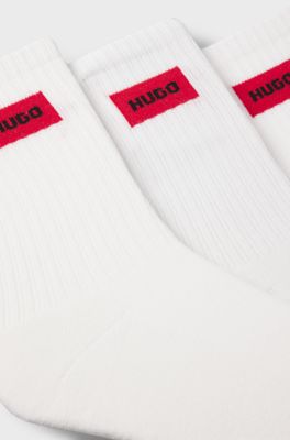 3-pack quarter-length socks, White