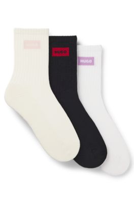 3-pack quarter-length socks, White / Black