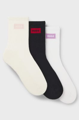3-pack quarter-length socks, White / Black