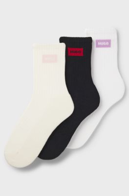 3-pack quarter-length socks, White / Black