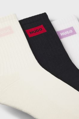 3-pack quarter-length socks, White / Black