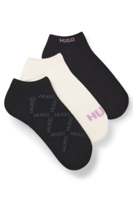 3-pack ankle socks, White / Black