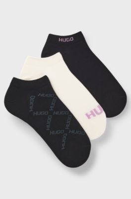 3-pack ankle socks, White / Black