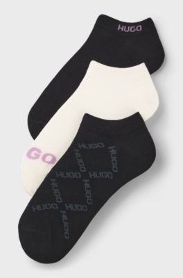3-pack ankle socks, White / Black