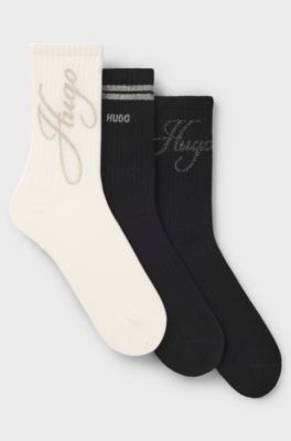 Three-pack quarter-length socks, Patterned