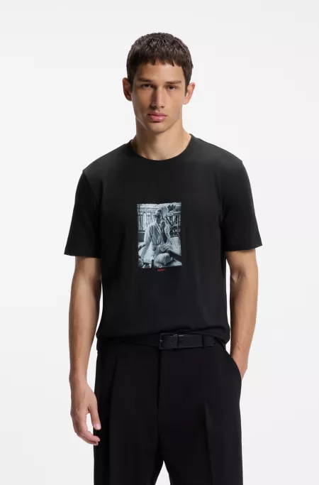 T-shirt Regular en coton avec imprimé graphique moderne