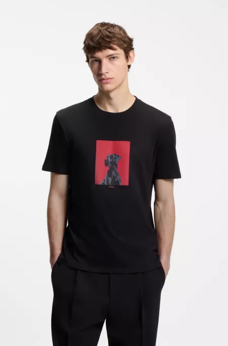 T-shirt Regular en coton avec imprimé graphique moderne