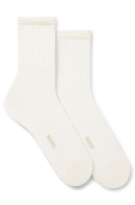 Two-pack of semi-transparent patterned business socks, Natural