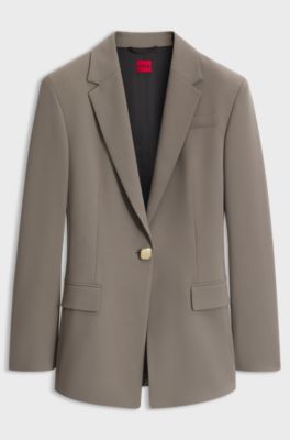 Regular-fit blazer with gold-tone button, Green