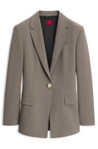 Regular-fit blazer with gold-tone button, Green