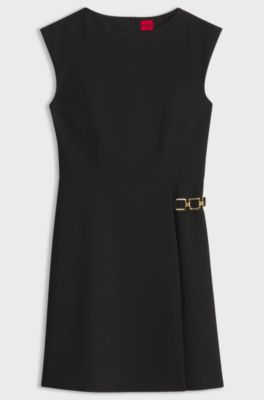 Wrap-front dress, Black