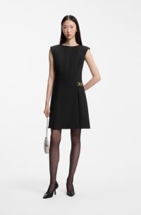 Wrap-front dress, Black