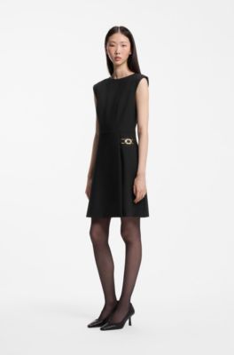Wrap-front dress, Black