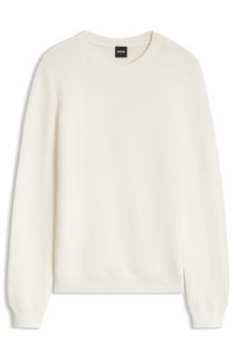 Striped cotton sweater, Natural