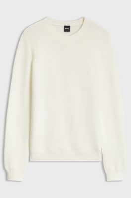 Striped cotton sweater, Natural