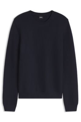 Striped cotton sweater, Dark Blue