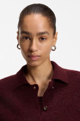 Polo-neck cardigan, Dark Red