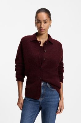 Polo-neck cardigan, Dark Red