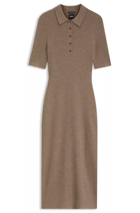 Robe polo en laine mérinos
