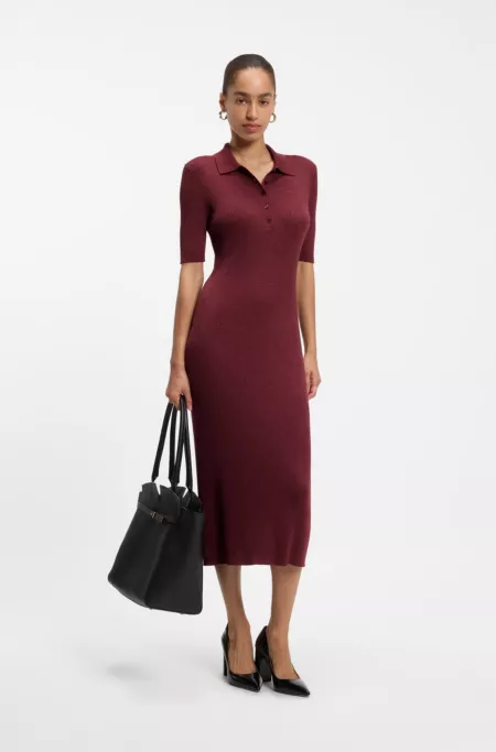 Vestido tipo polo de lana merina