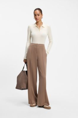 Merino-wool polo sweater, Natural