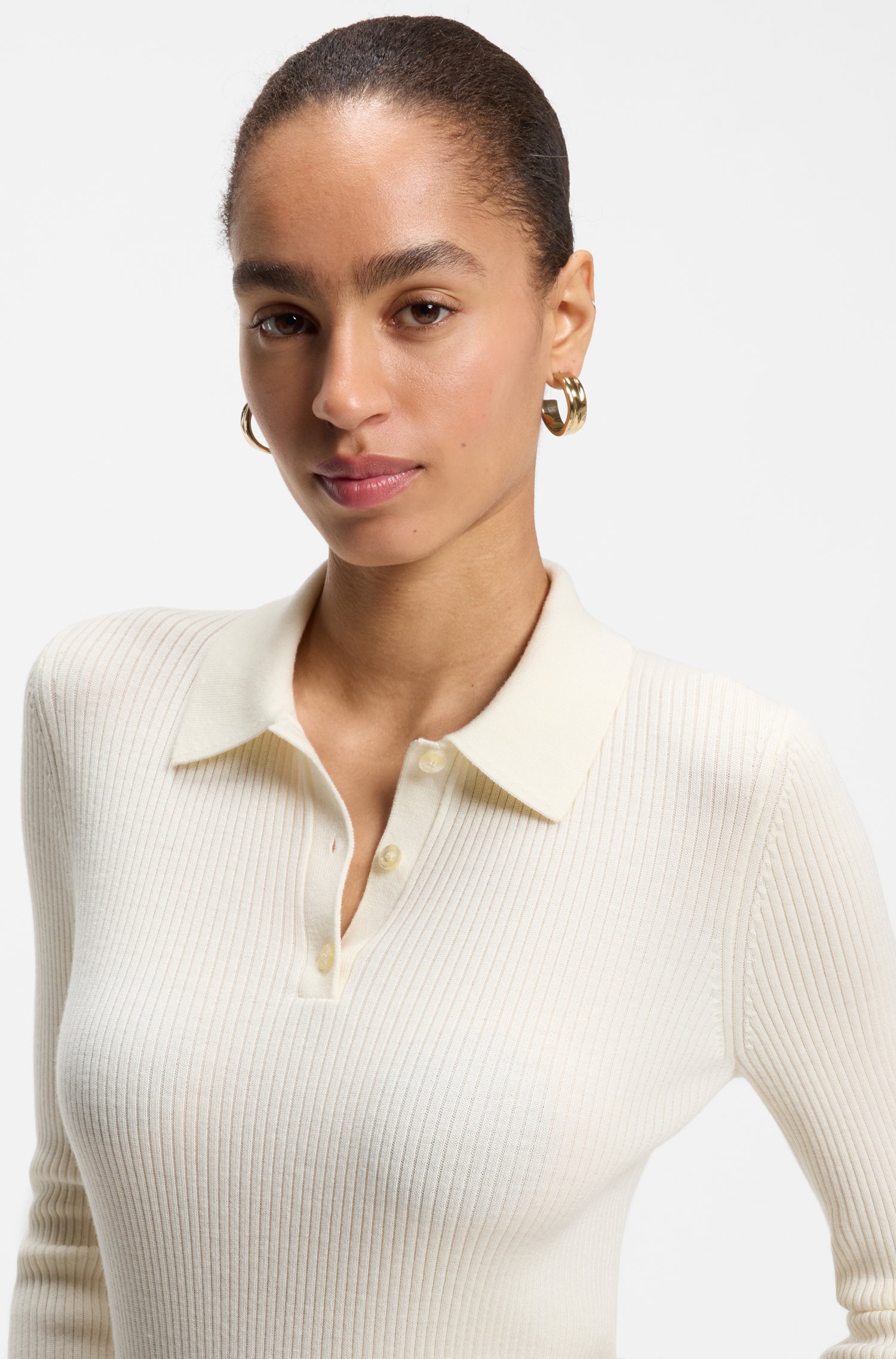 Boss Merino-wool polo sweater tröjor dam – bild 3