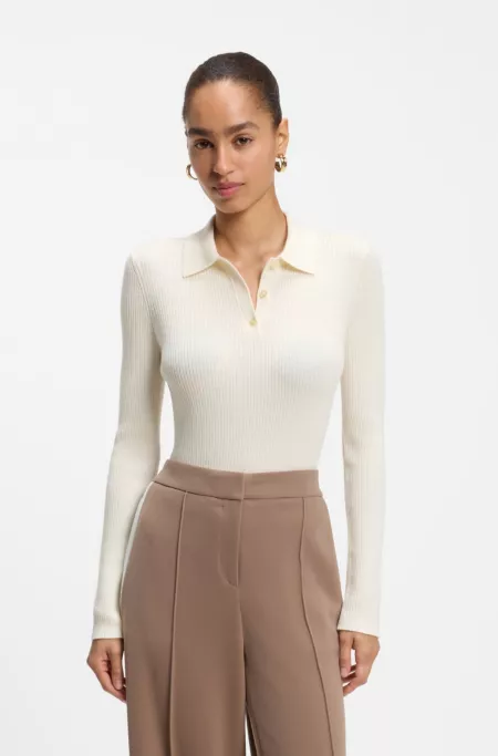 Polo-Pullover aus Merinowolle