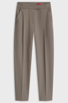 Barrel-fit trousers , Taupe