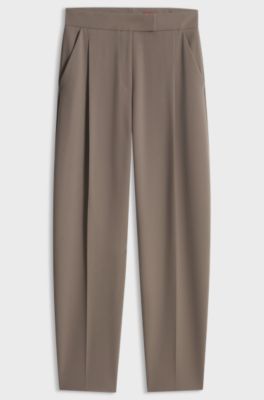Barrel-fit trousers , Taupe