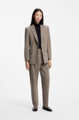 Barrel-fit trousers , Taupe