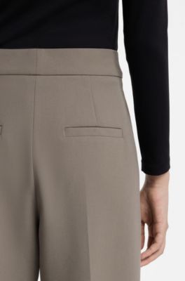 Barrel-fit trousers , Taupe