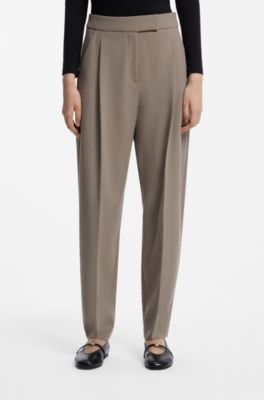 Barrel-fit trousers , Taupe