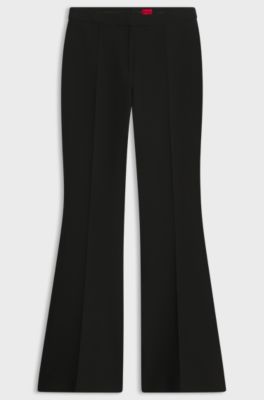 Flared-fit stretch trousers, Black