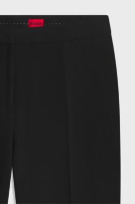 Flared-fit stretch trousers, Black