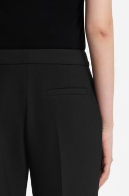Flared-fit stretch trousers, Black