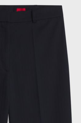 Flared pinstripe trousers, Dark Blue