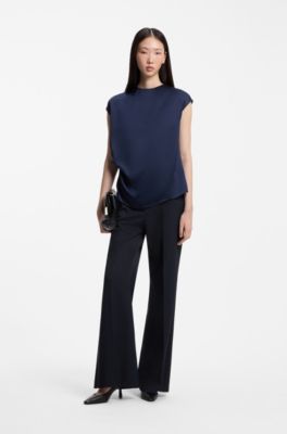 Flared pinstripe trousers, Dark Blue
