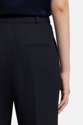 Flared pinstripe trousers, Dark Blue
